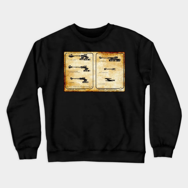 Warship Recognition Enemy Silhouettes Crewneck Sweatshirt by Starbase79